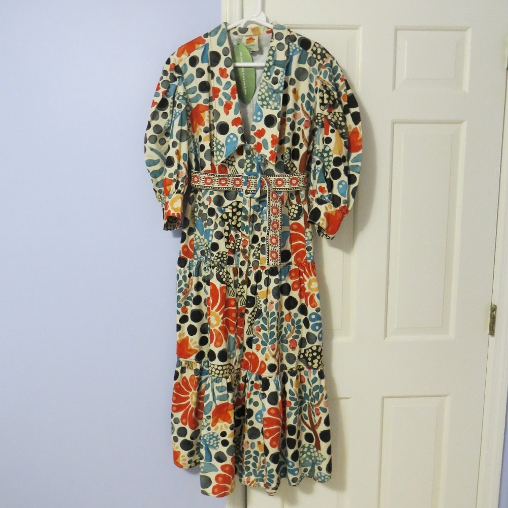 FARM Rio Cream Maxi Dress with Red, Blue & Black Floral Print - Picture 14 of 14